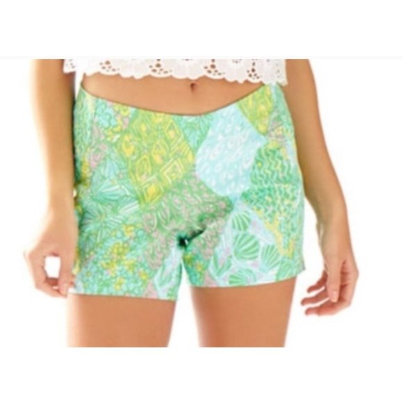 Lilly Pulitzer Pants - Lilly Pulitzer Deenie Shorts Sun Dance Green Yellow Size 4